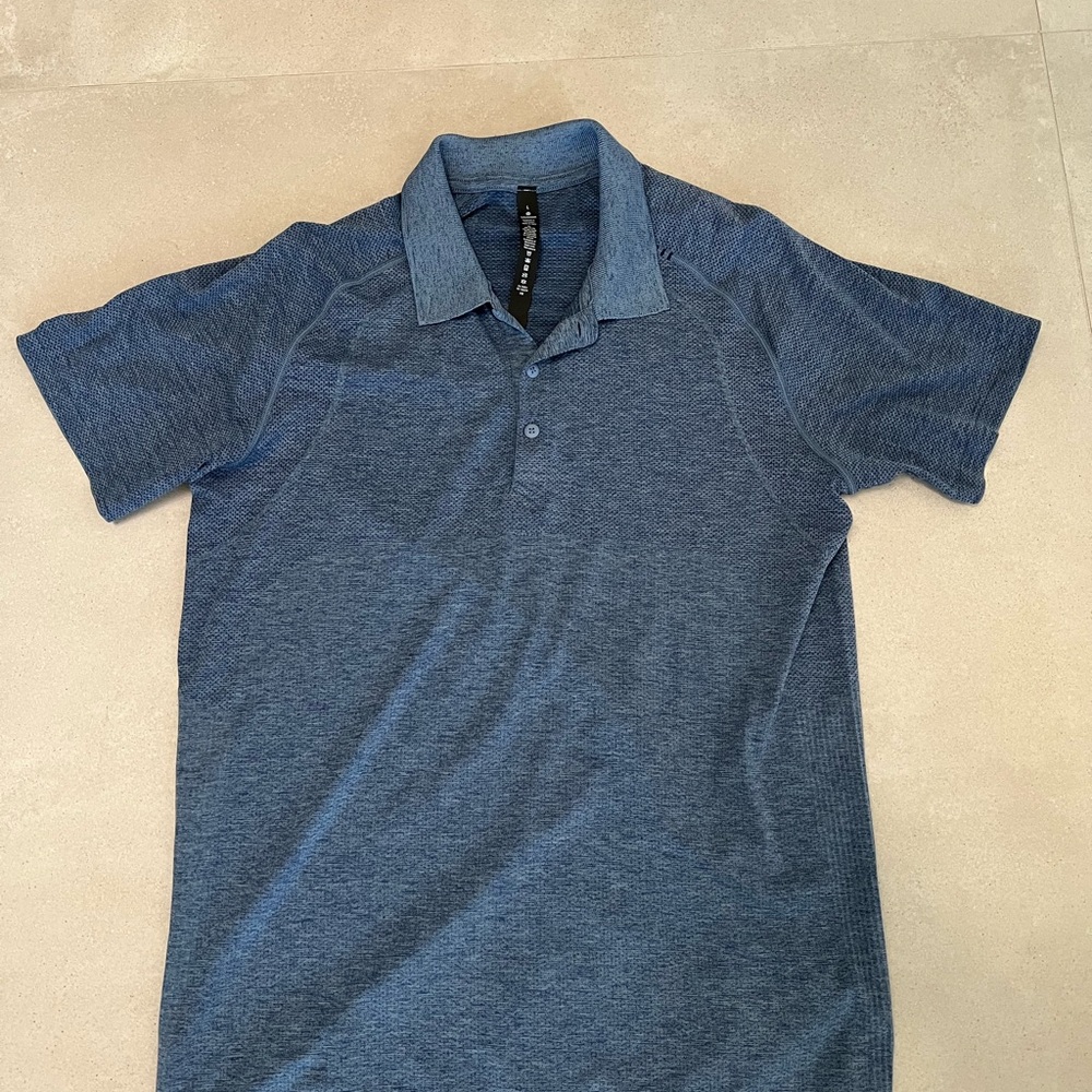 lululemon athletica Heathered Blue Polo Shirt